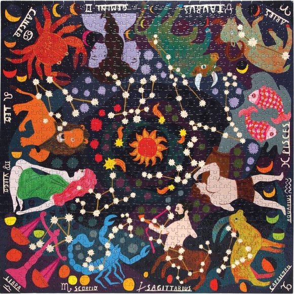 Zodiac Puzzle 1000pc Glow in the Dark Puzzle Fun Astrology Puzzle Multi-Color - Picture 12 of 12